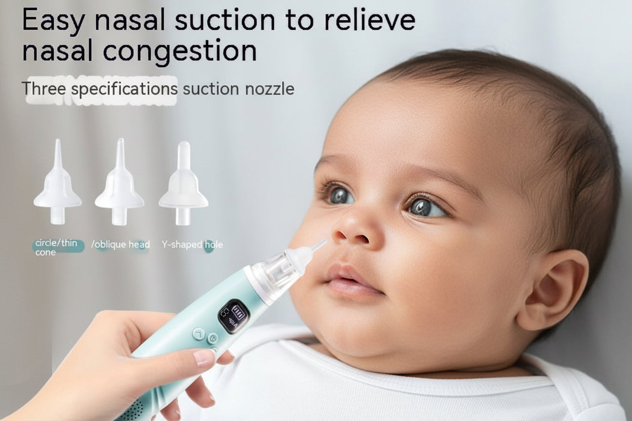 BabyClear™ Pro – Aspirador Nasal Eléctrico para Bebés | Alivio Instantáneo y Seguro