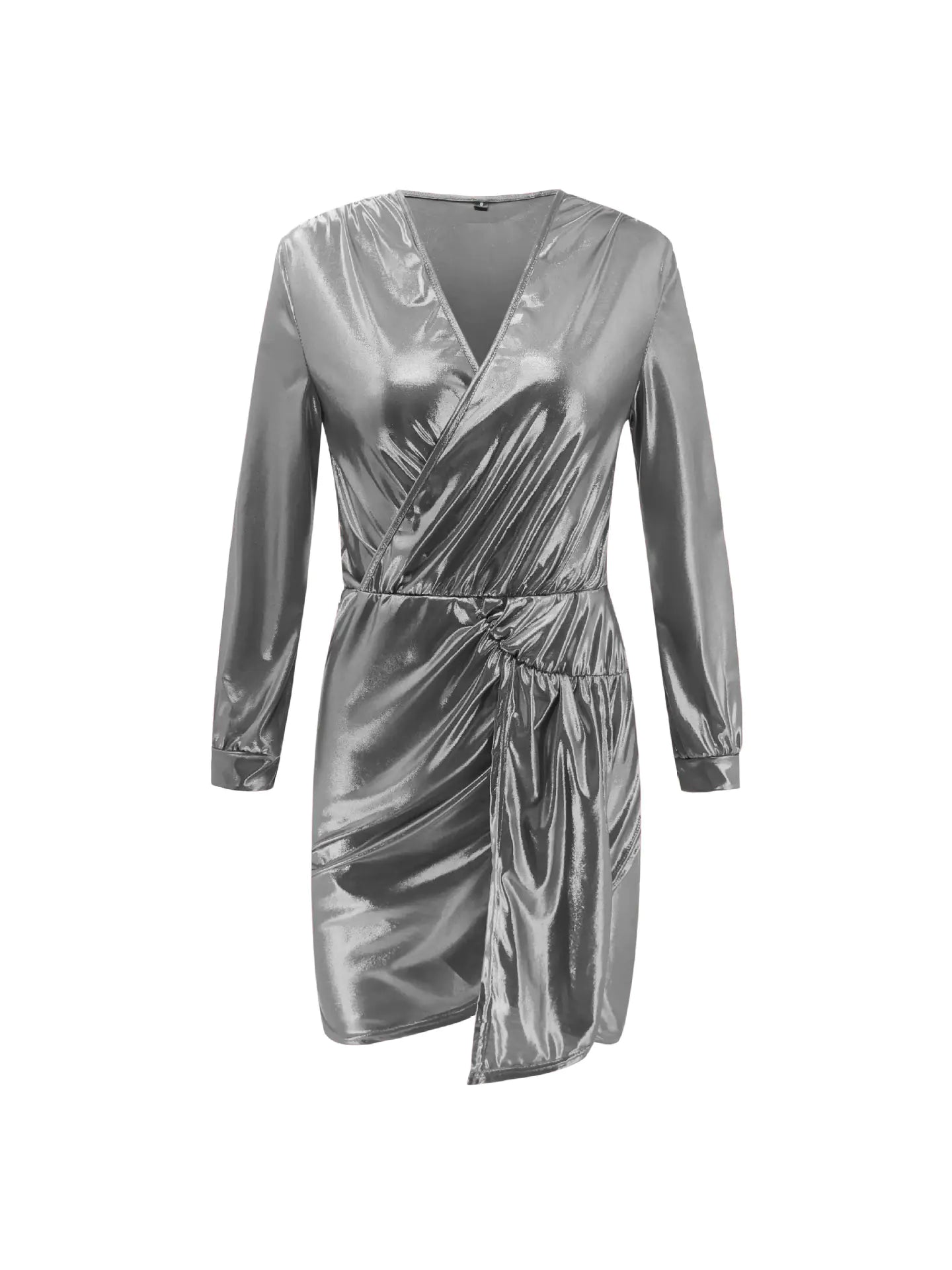 Chic V-Neck Long Sleeve Mini Dress