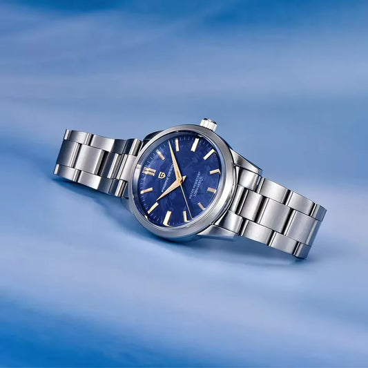 PAGANI DESIGN 40MM esfera de meteorito relojes de cuarzo para hombres zafiro de negocios de lujo 316L acero inoxidable 100M reloj impermeable para hombres