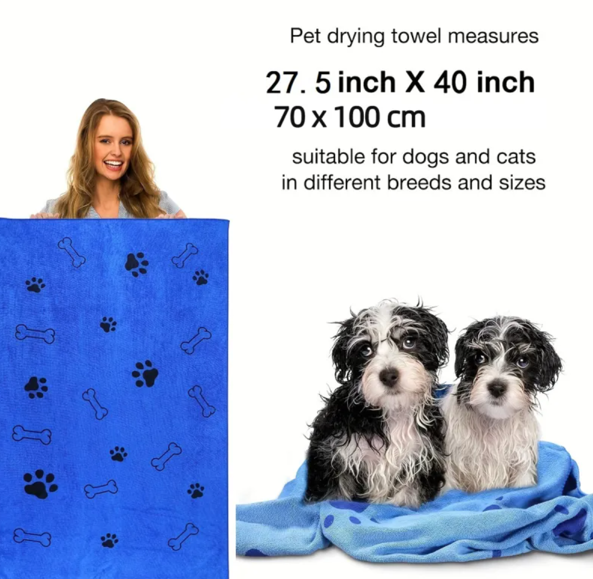 Toalla Premium de Microfibra para Mascotas – Secado Ultra Rápido y Suave