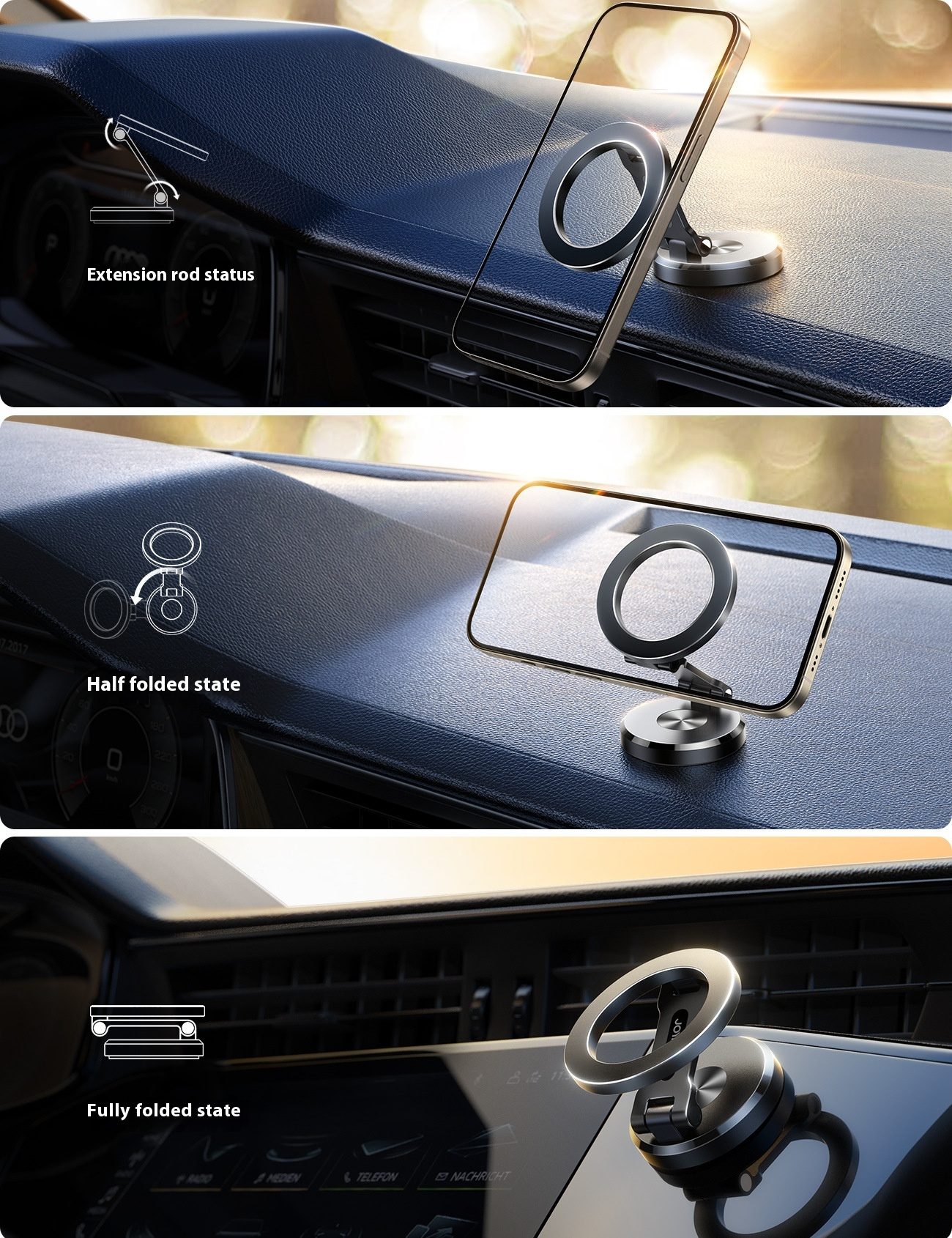Soporte Magnético MagSafe Premium para Auto – Rotación 360° y Carga Segura