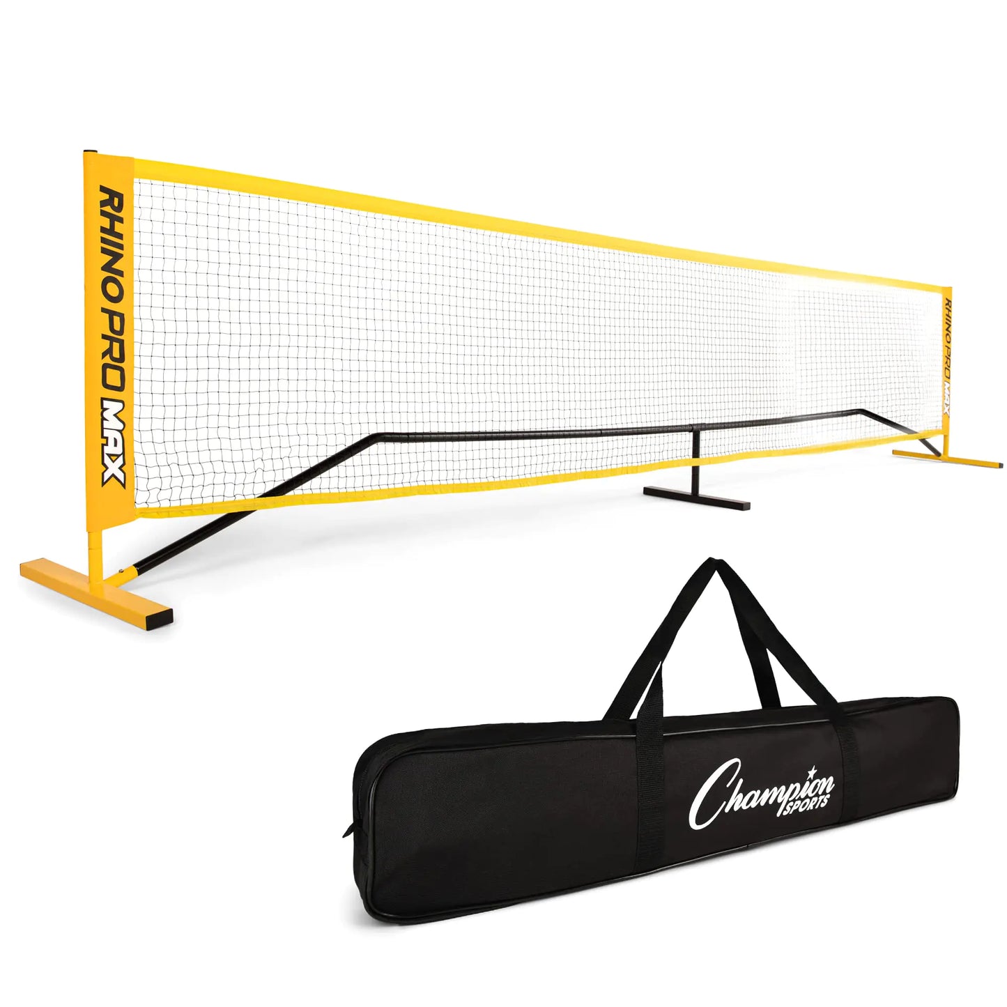 Champion Sports Red de Deporte de Raqueta Ajustable: Red de Juego Portátil de 14 Pies para Voleibol, Tenis, Pickleball y Bádminton - Amarillo