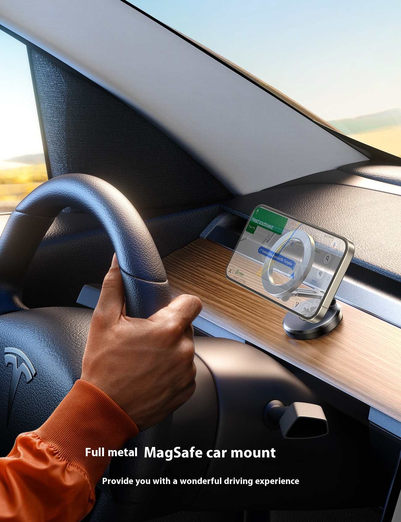 Soporte Magnético MagSafe Premium para Auto – Rotación 360° y Carga Segura