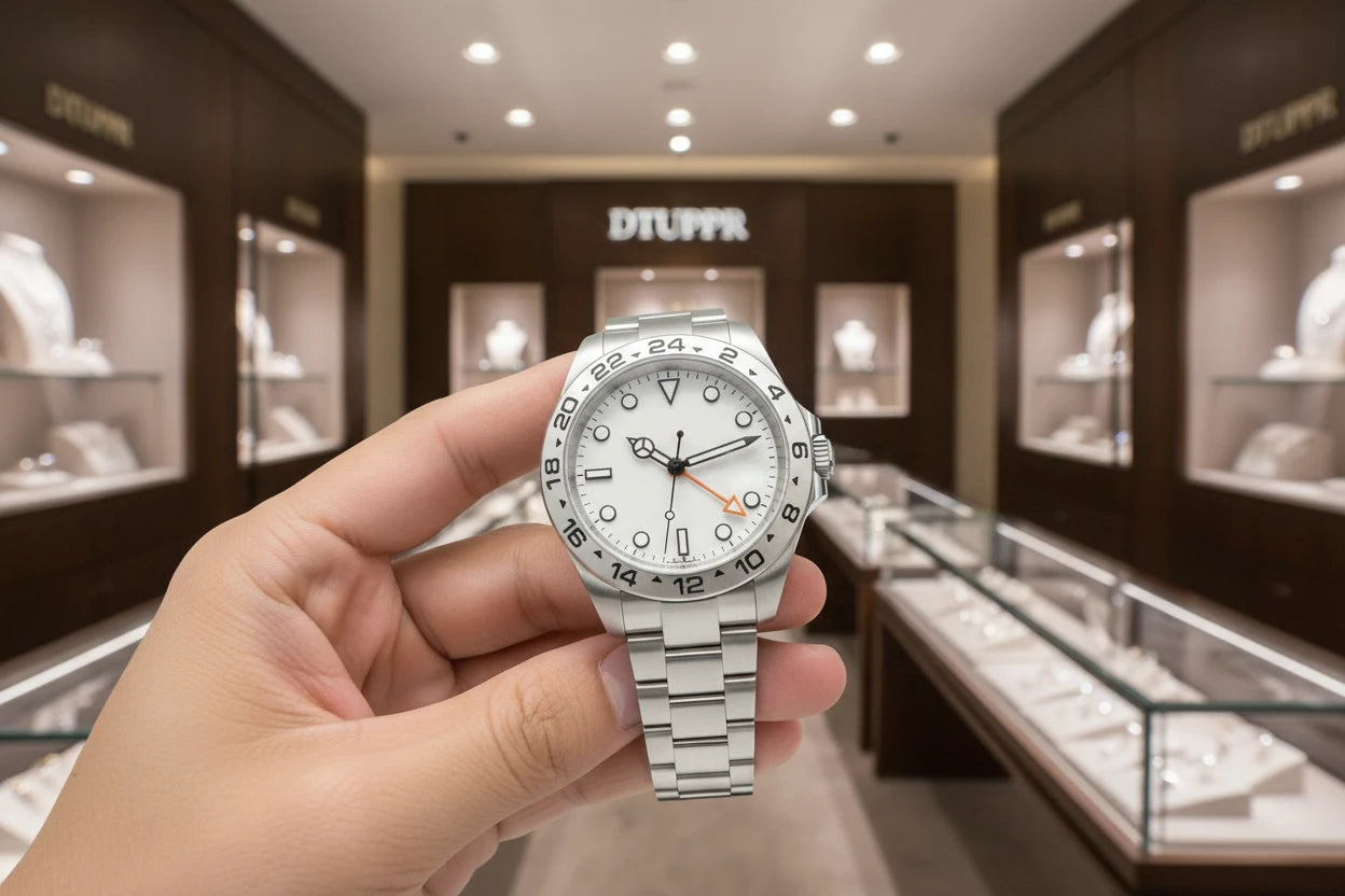 Reloj Mecánico GMT Explorer 42mm – Cristal de Zafiro | Acero Inoxidable Premium