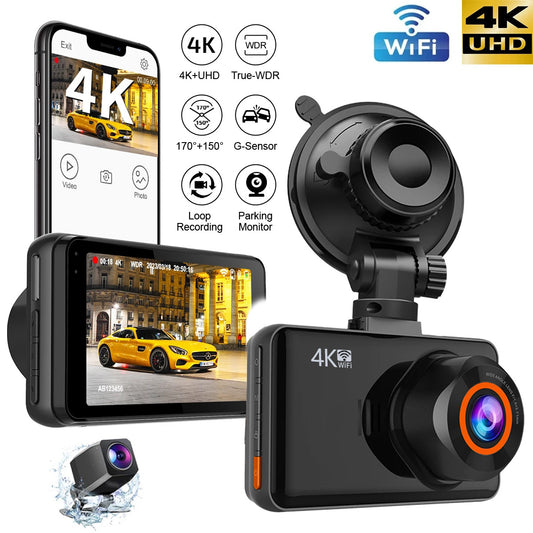 Cámara de Seguridad Dual 4K para Auto con WiFi