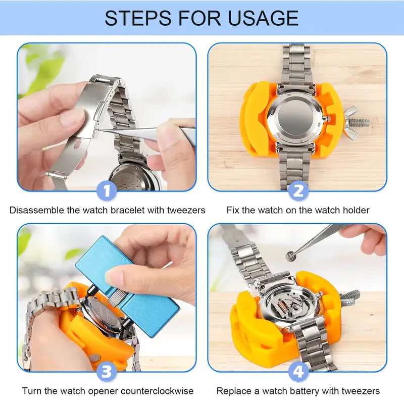 Kit de Reemplazo de Batería de Reloj con Herramientas para Hombres