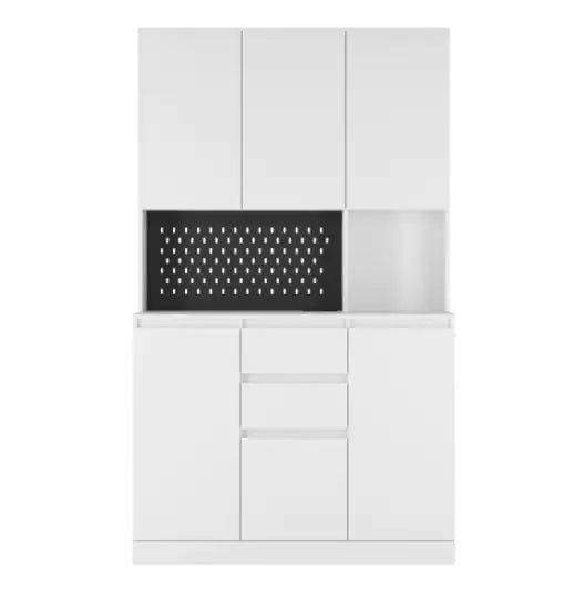 Gabinete Buffet Moderno 74” con Estación de Carga, Cajones y Área para Microondas