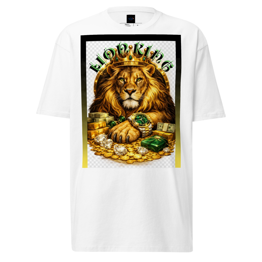 Diseño de Lion para Camiseta Pesada de Calidad Superior para Hombre | De Todo un Poco PR