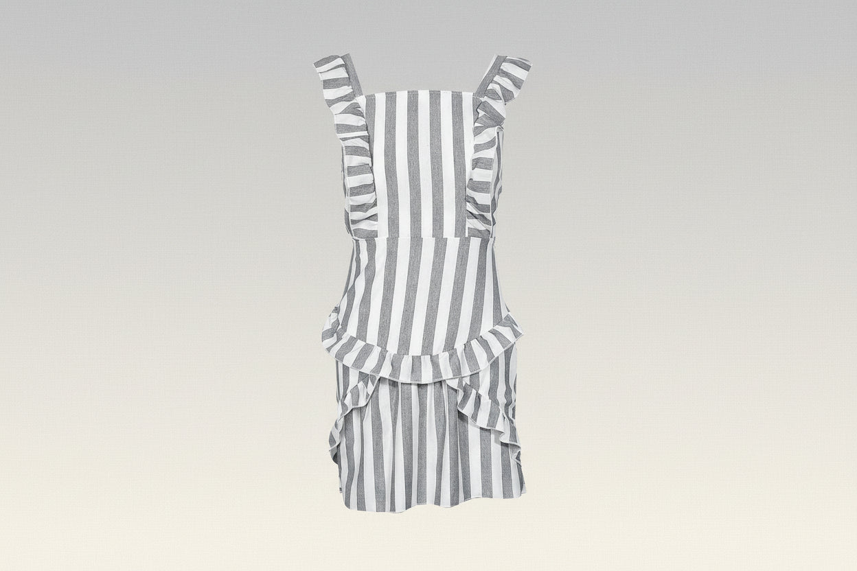 Vestido Summer Chic Rayado con Encaje