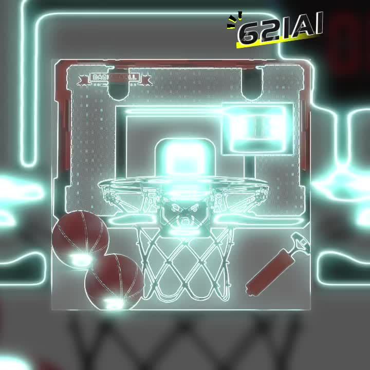 2 Ball Kids' Indoor Basketball Stand Set with Electronic Scoreboard - Sea and Beach Accessories, Ideal for Halloween, Christmas Gift