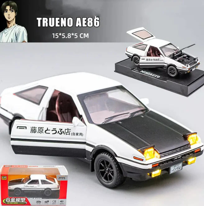 Modelo 86 Drift Clásico 1:32 Edición Retro JDM – Auto Deportivo Coleccionable con Base de Exhibición