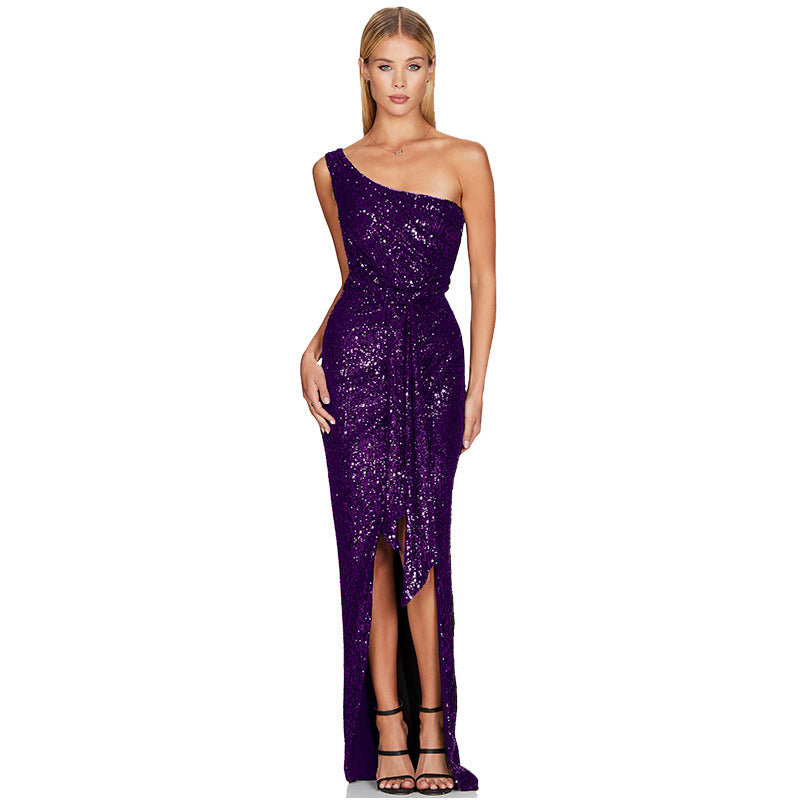 Summer Sequin Asymmetrical Dress for Women