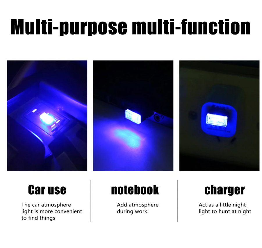 LED Ambiente Interior USB para Auto – Luz Neon Estilo Premium (Pack 3)
