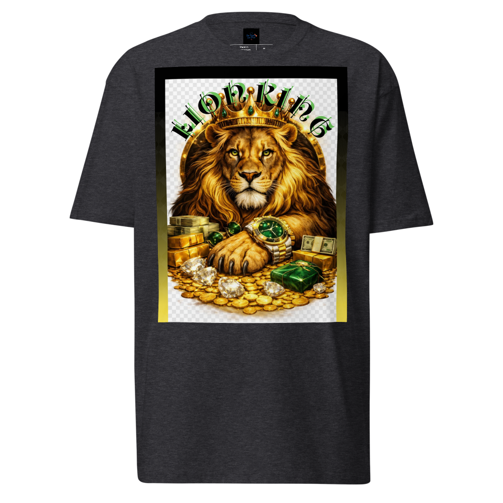 Diseño de Lion para Camiseta Pesada de Calidad Superior para Hombre | De Todo un Poco PR