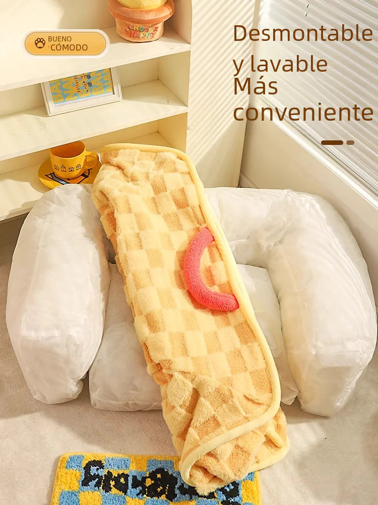 Cama y Tapete de Invierno para Mascotas - Casita Acogedora para Perros