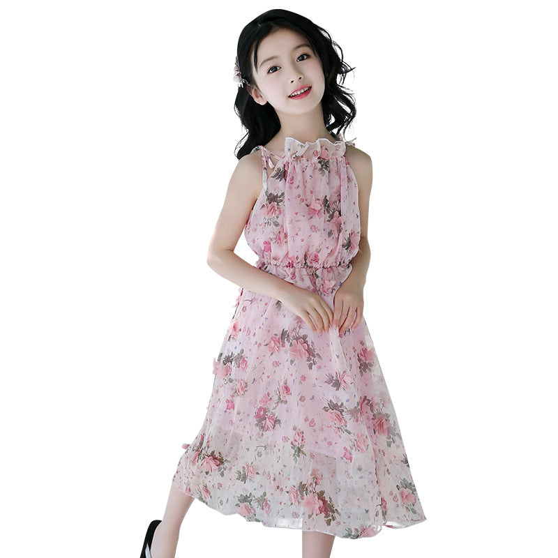 Vestido Maxi de Playa Floral Bohemio para Niñas