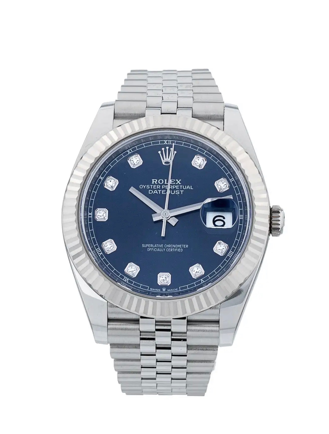 Rolex Datejust 41 Blue Diamond Dial Jubilee 2021 Full Set