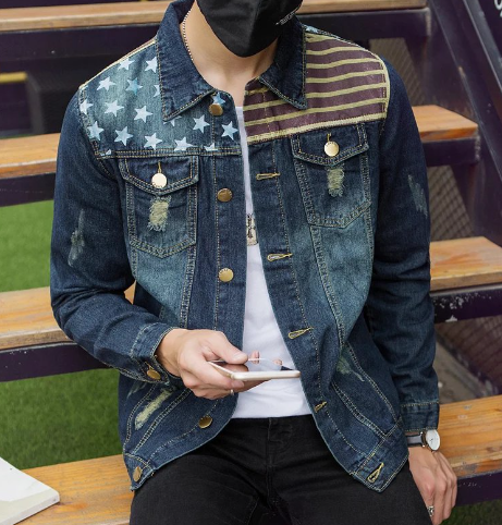 Chaqueta Denim Vintage Rasgada – Estilo Urbano Premium