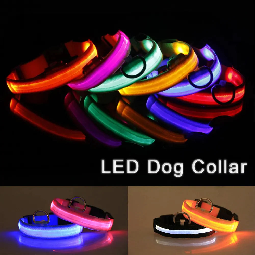 Collar Ajustable LED para Perros con Luz Intermitente y Brillante para la Seguridad de Mascotas, Impermeable