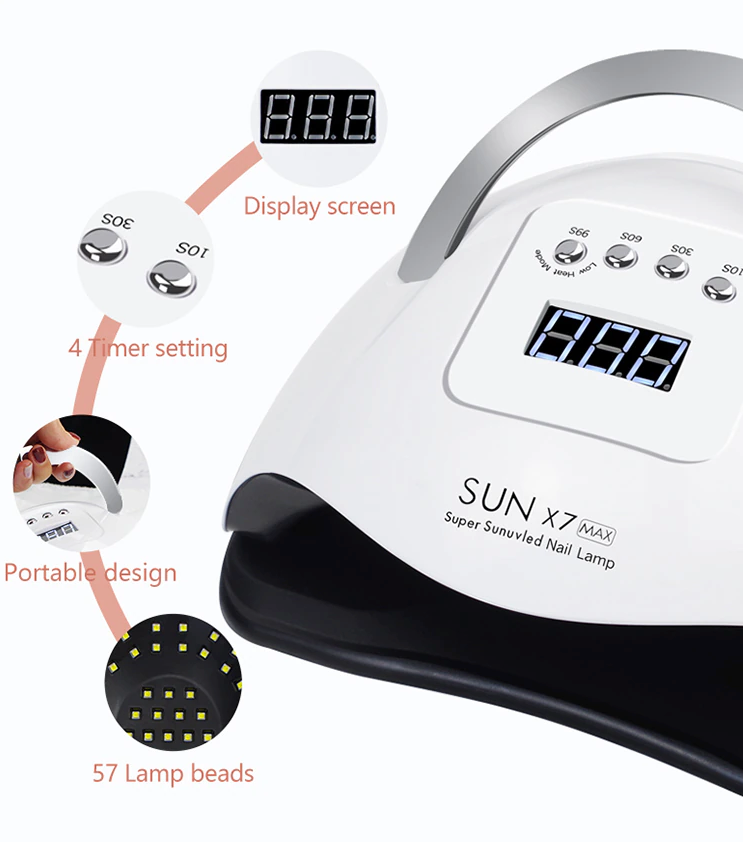 Lámpara UV/LED Profesional 220W – Secado Rápido para Uñas Gel