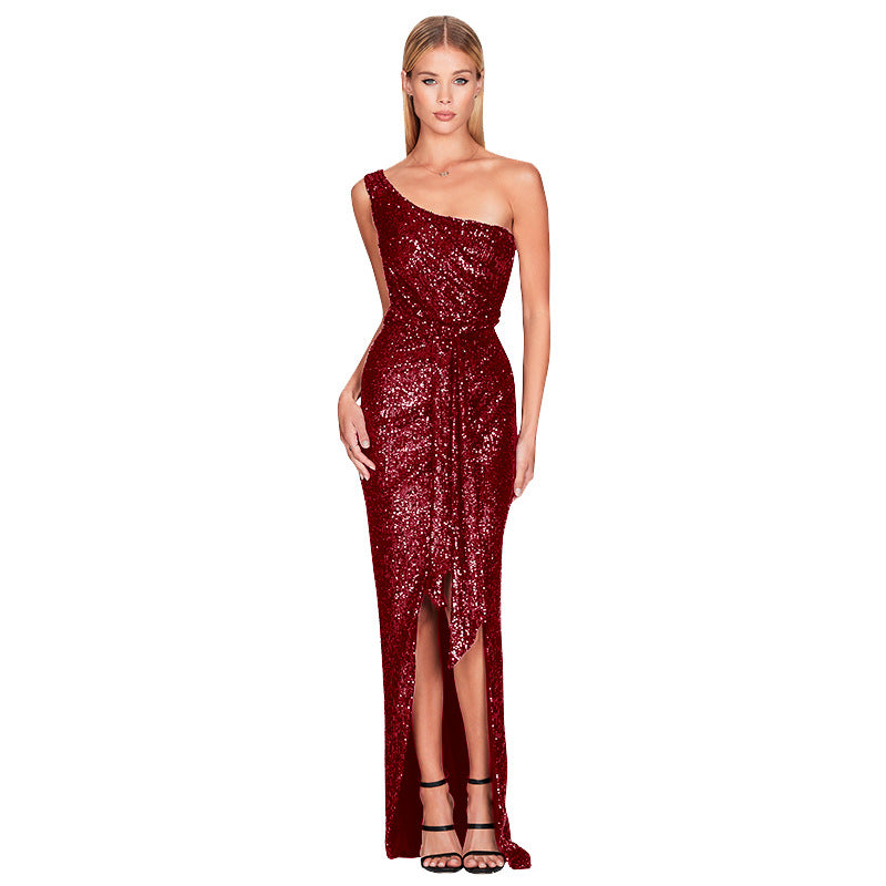 Summer Sequin Asymmetrical Dress for Women