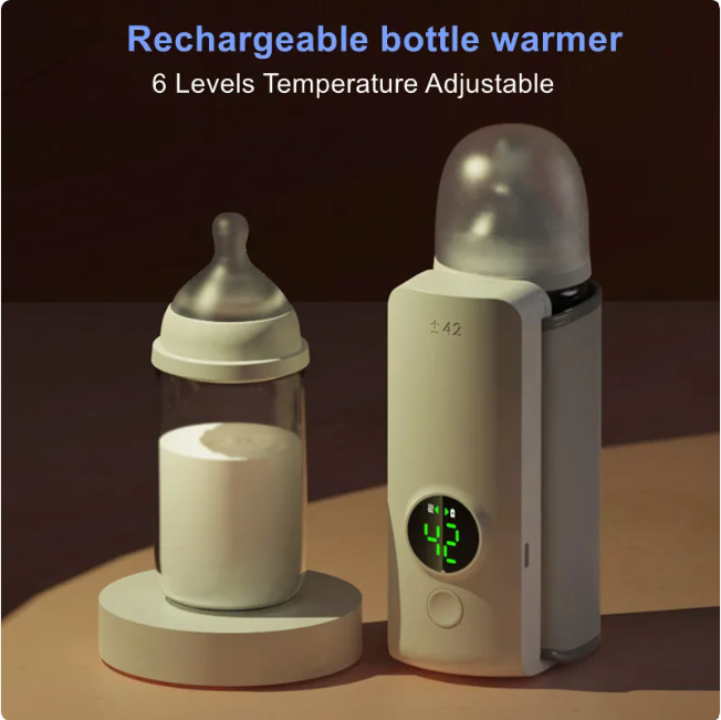 Calentador de Biberón Portátil USB – Leche Siempre Lista Donde Sea (Carga Rápida y Temperatura Inteligente)