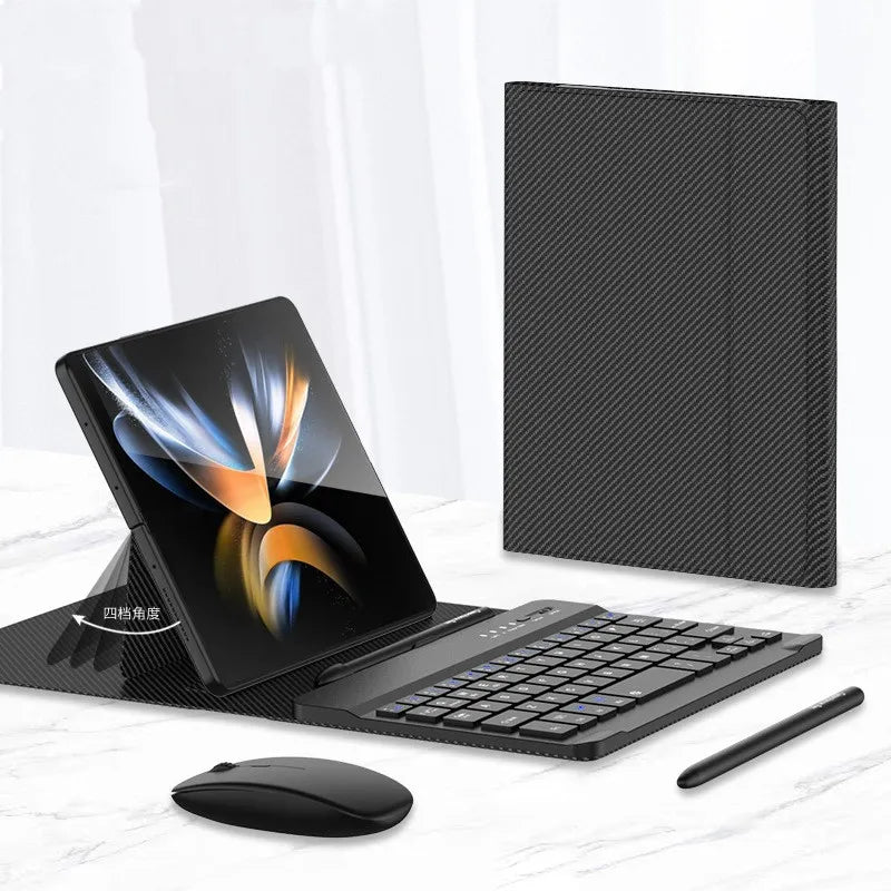 Teclado Inalámbrico & Estuche de Cuero Plegable