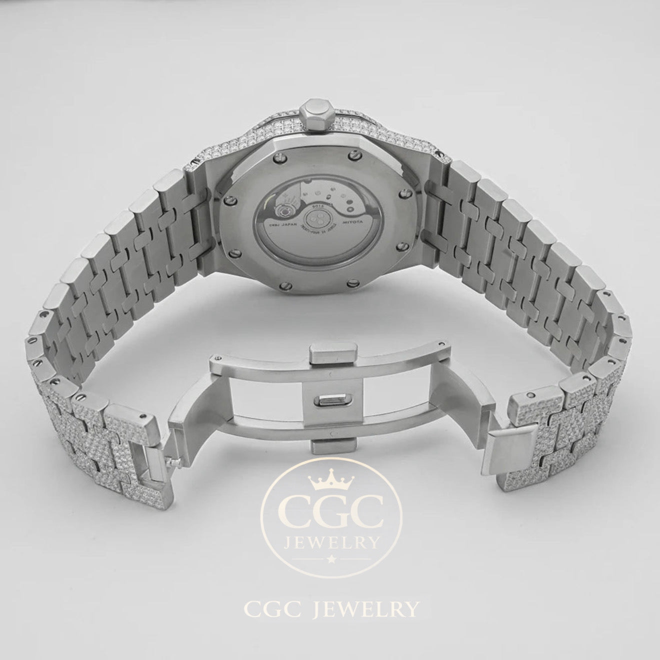 Reloj Automático de Lujo para-Hombre – Acero Inoxidable con Detalles Moissanite y Cristal Zafiro