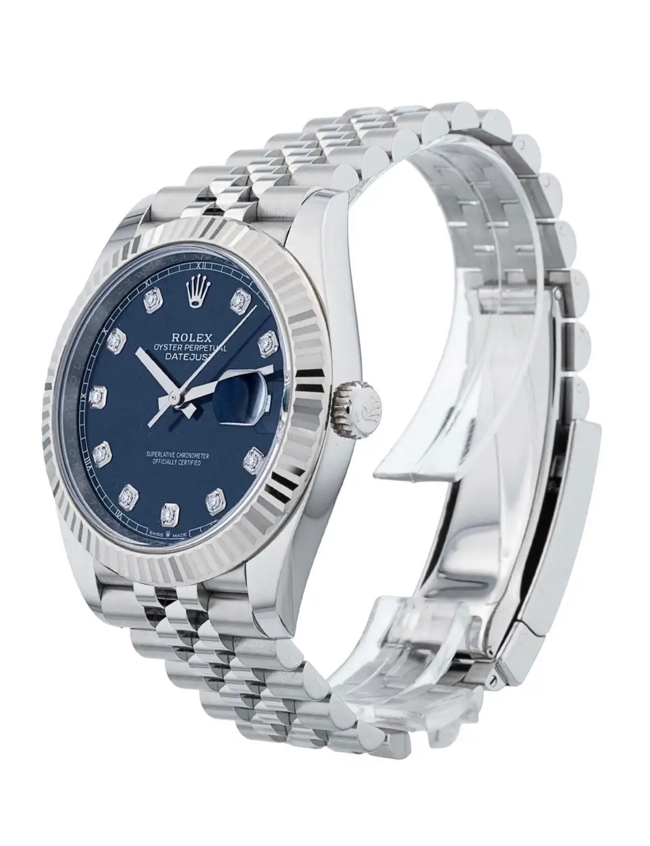 Rolex Datejust 41 Blue Diamond Dial Jubilee 2021 Full Set