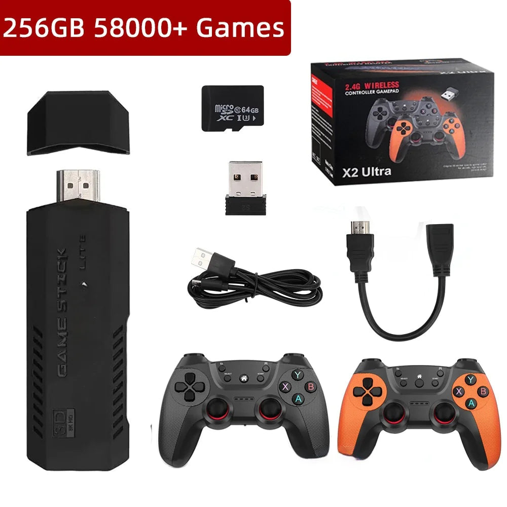 Consola de Juegos para el Hogar X2 Ultra TV HD Inalámbrica 24g HDMI Doble Jugador Arcade 3D