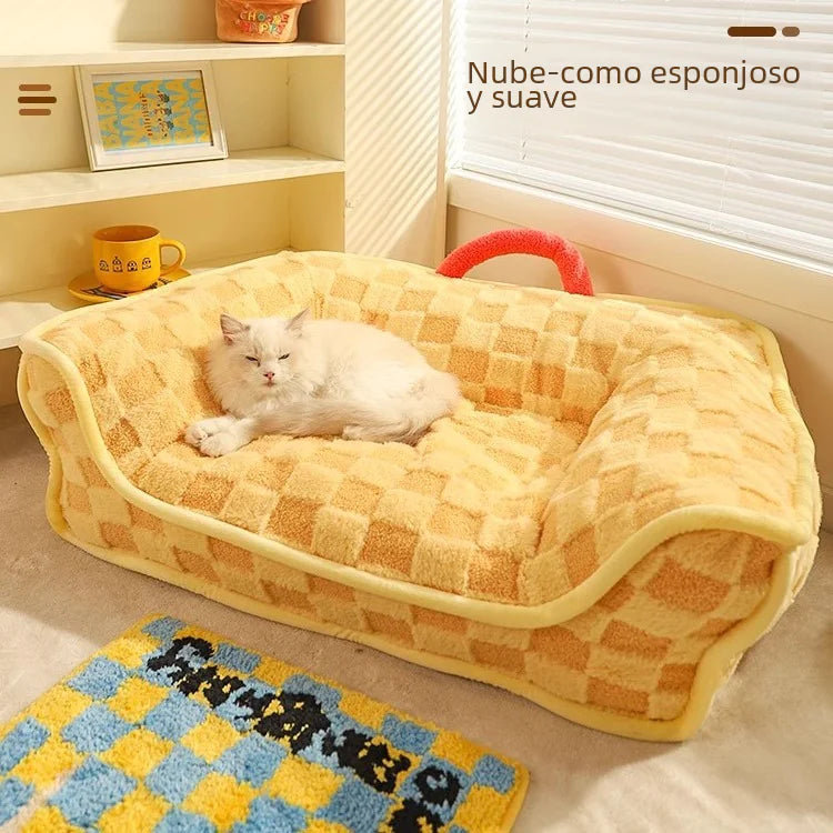 Cama y Tapete de Invierno para Mascotas - Casita Acogedora para Perros