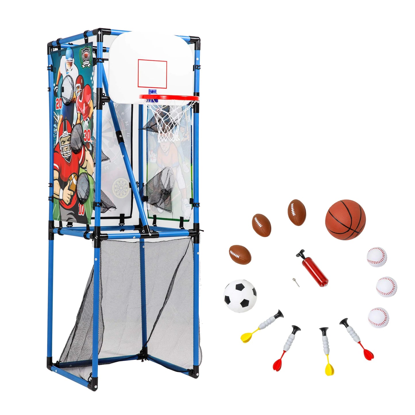 Juego de Lanzamiento Multi-Deportivo 5-en-1 JOOLA Sport Squad - Juega a Fútbol, Béisbol, Baloncesto, Fútbol y Dardos - Ligero y Portátil