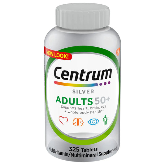 Centrums Silver Adultos 50+ Multivitamínico, Paquete de 325 Tabletas - Multivitaminas y Suplementos Herbales y Dietéticos para la Salud Corporal