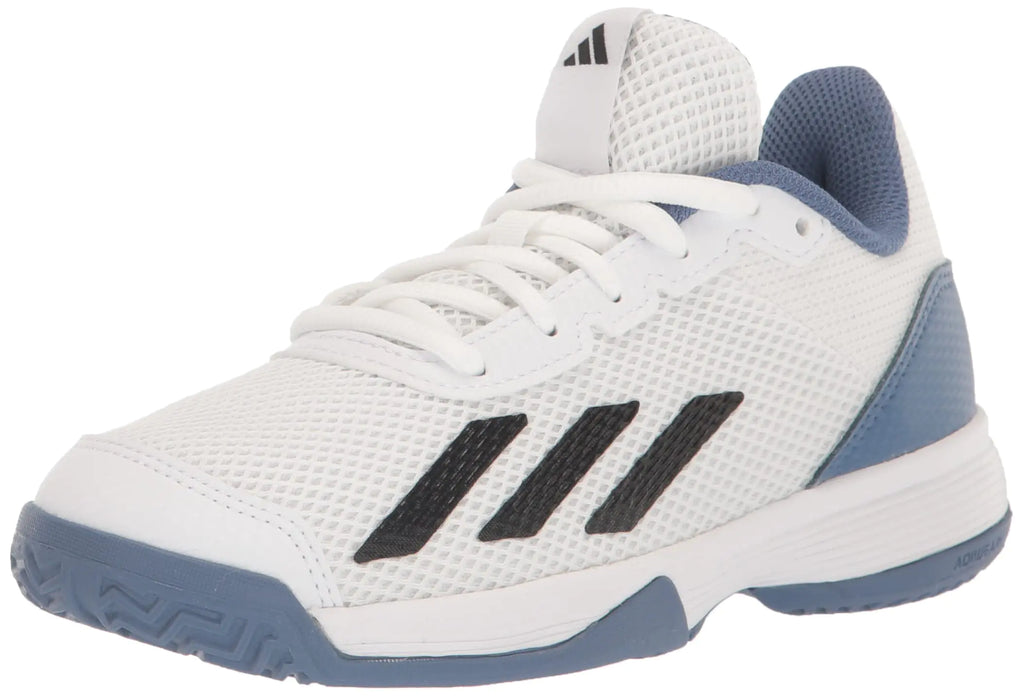 Zapatillas de Tenis adidas Court Flash Sneaker Blanco/Negro/Azul Crew Talla 3 US Unisex Niño Pequeño