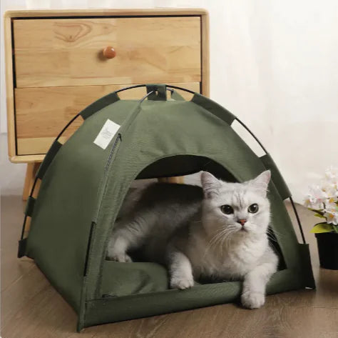 Tienda Portátil para Mascotas con Alfombra Refrescante | Cama para Perros y Gatos Cómoda para Interiores y Exteriores