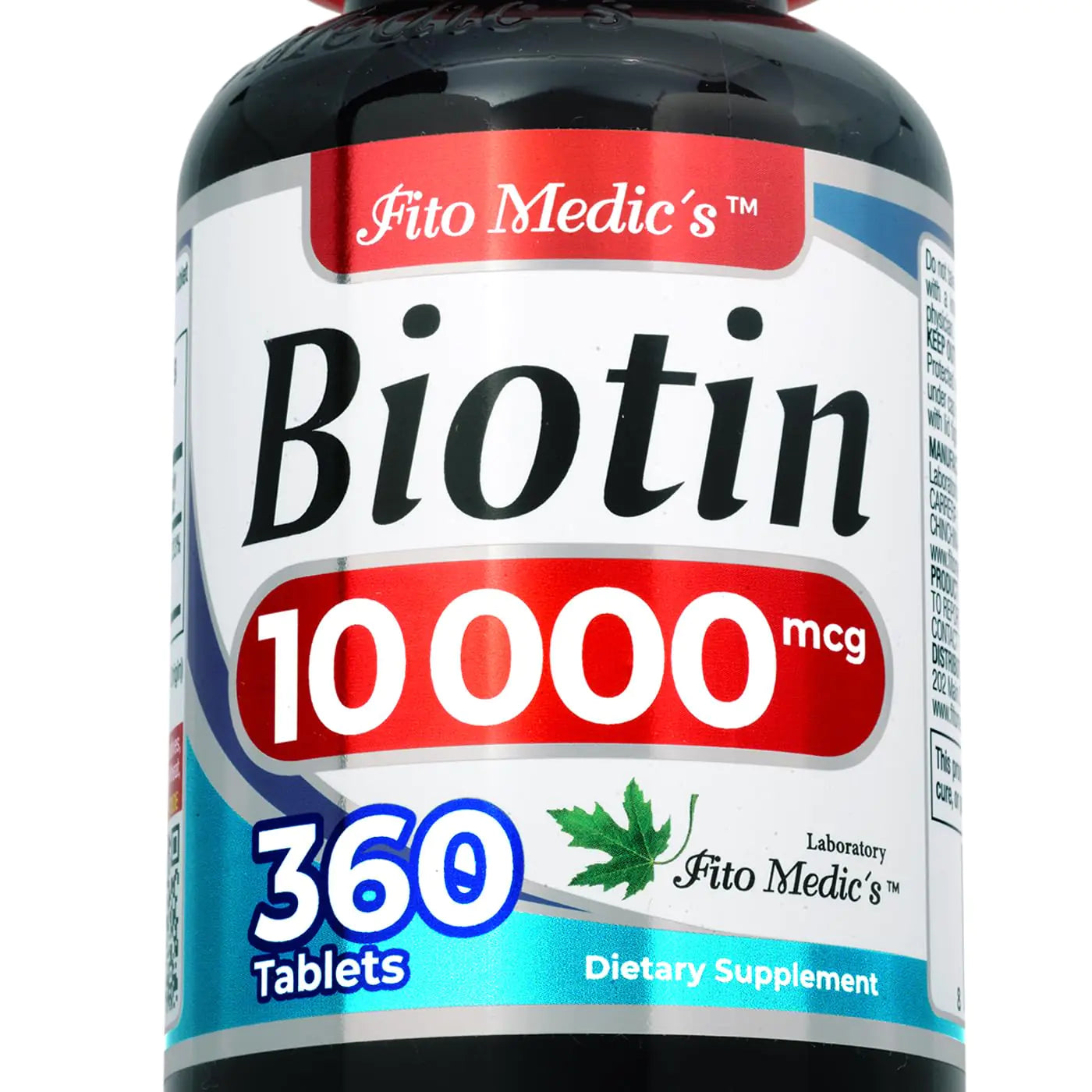 FITO MEDICS Lab | biotina 10000 mcg | 360 tabletas | Suplemento de biotina | Vitaminas de biotina | Pastillas de biotina | biotina para el cabello | Tabletas de biotina | Absorción ultra alta