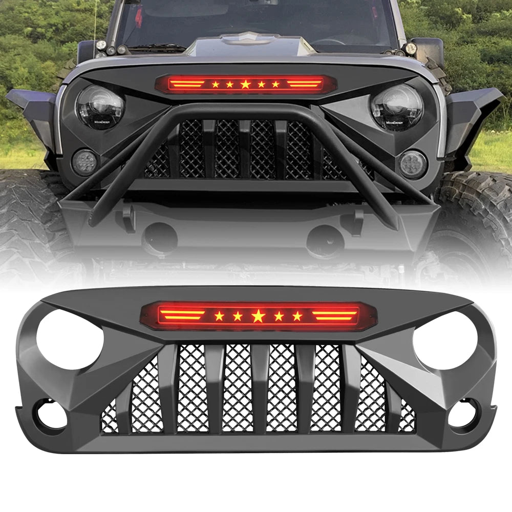 Grill frontal Off-Road LED estilo Jeep Wrangler JK (2007-2018)