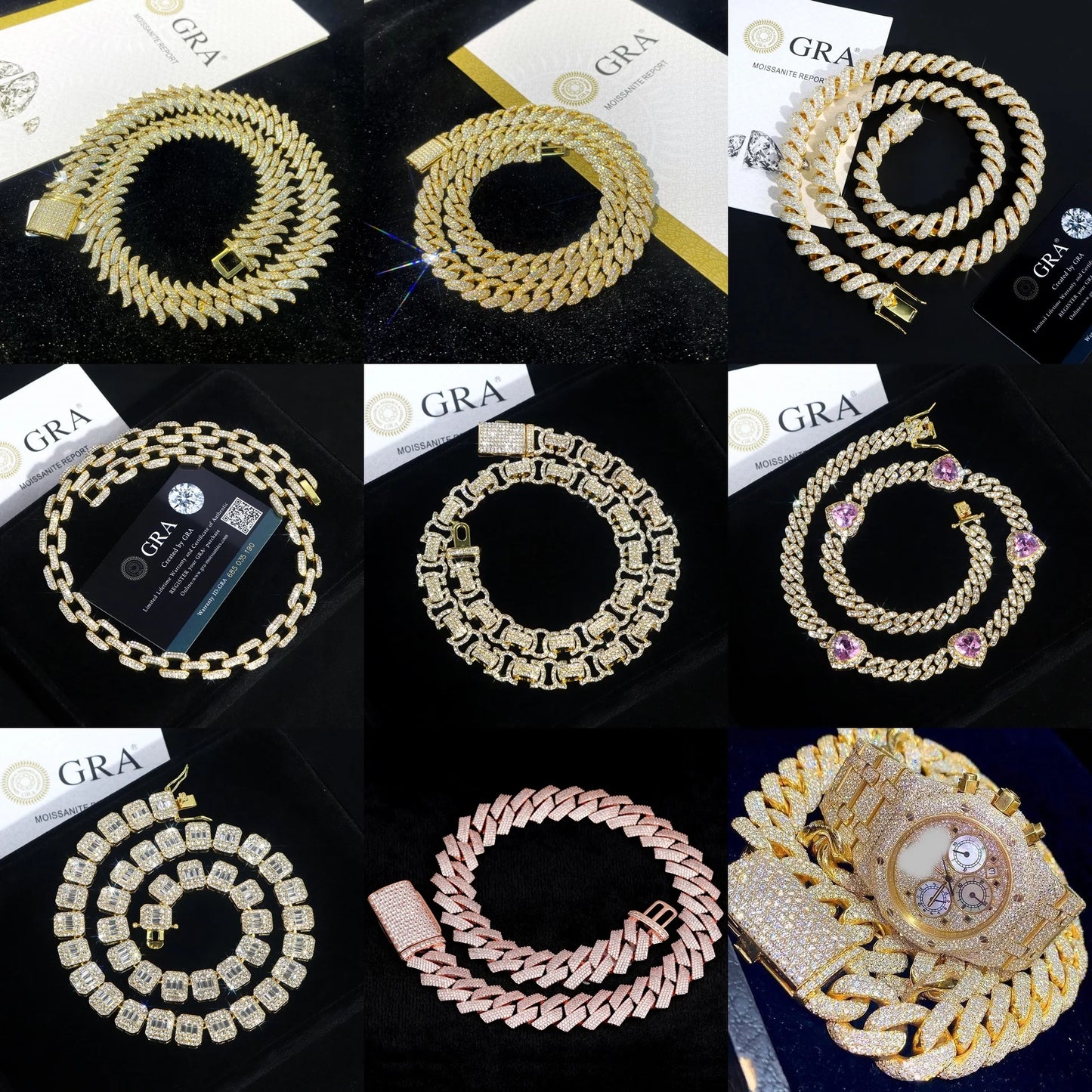 Cadena Cubana Premium en Plata 925 con Moissanite