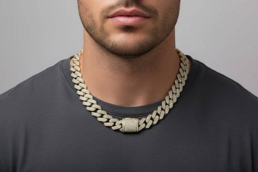 Cadena Cubana Premium en Plata 925 con Moissanite