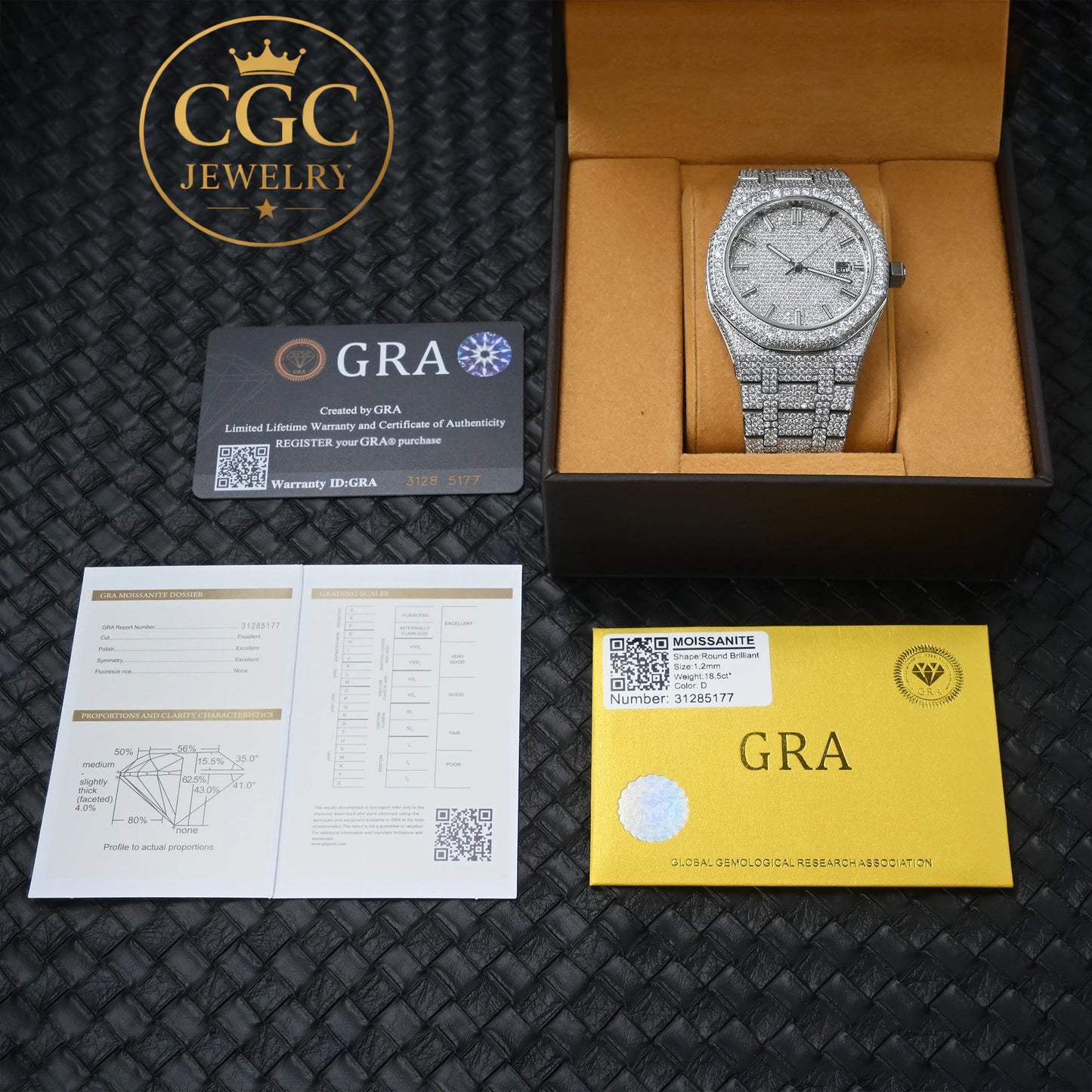 Reloj Automático de Lujo para-Hombre – Acero Inoxidable con Detalles Moissanite y Cristal Zafiro