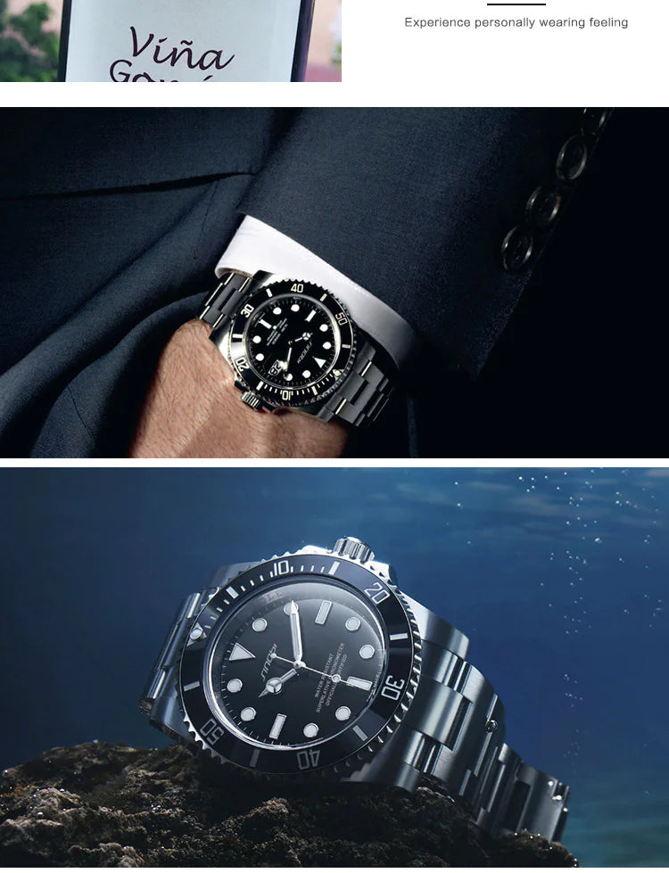 Reloj de Cuarzo Luminoso e Impermeable para Hombre con Correa de Acero Inoxidable