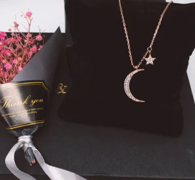 Collar Chomel de Luna y Estrella para Mujeres, Diseño Chic