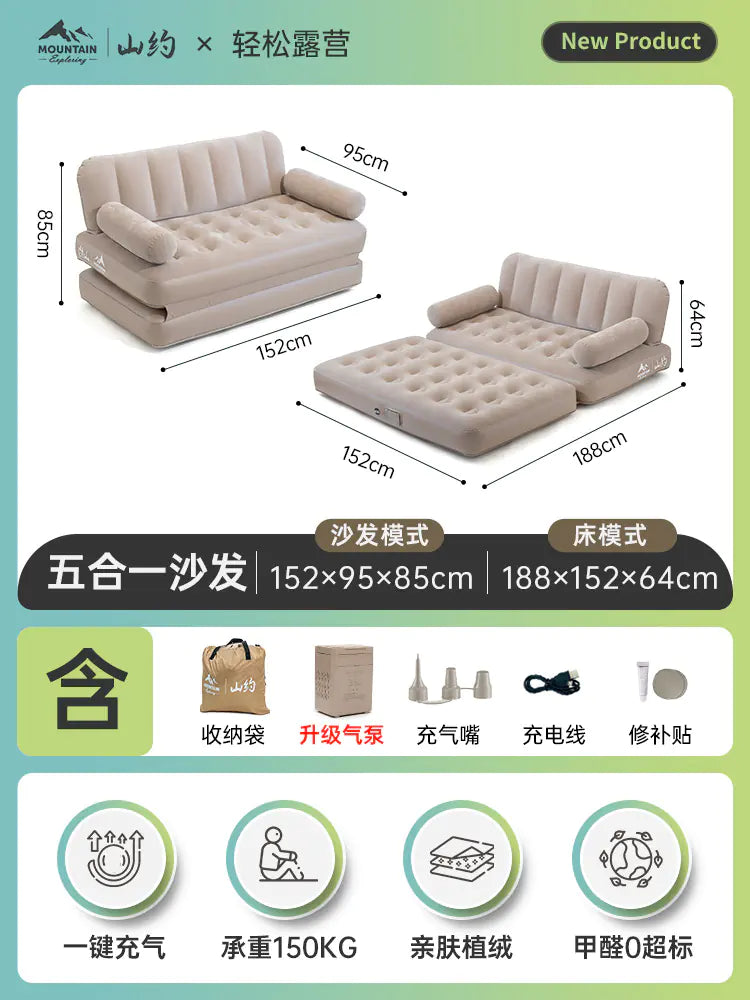Sofá Cama Inflable para Camping y Uso Doméstico