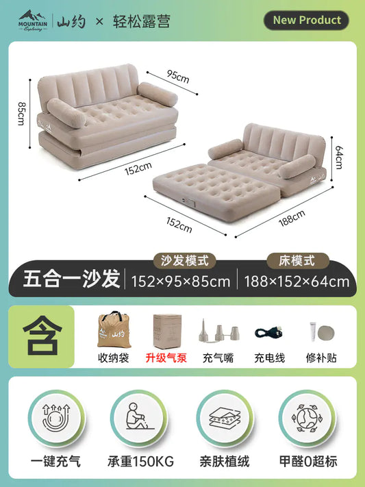 Sofá Cama Inflable para Camping y Uso Doméstico