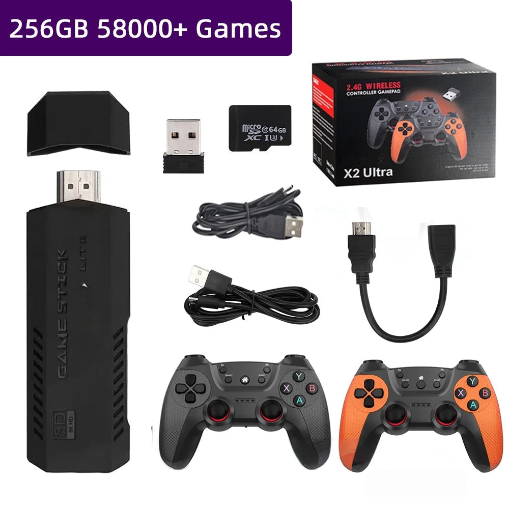 Consola de Juegos para el Hogar X2 Ultra TV HD Inalámbrica 24g HDMI Doble Jugador Arcade 3D