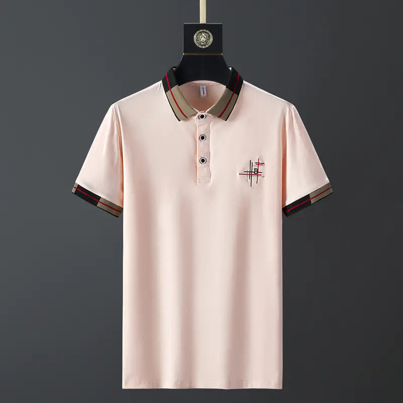 Men's Short Sleeve Polo Shirt - Summer Fashion Cotton
