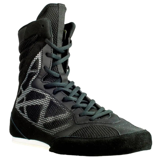 Zapatillas de Boxeo CORE - Zapatos de Boxeo Ligeros para Hombres y Mujeres - Zapatos de Entrenamiento de Boxeo con Alto Soporte – Botas de Boxeo de Alta Tracción Negras 11.5 US