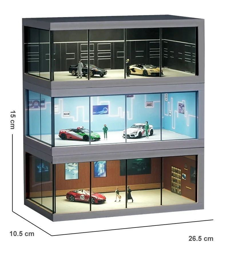 Vitrina Premium LED para Modelos a Escala 1:32 / 1:64 – Display Box de Exhibición Automotriz