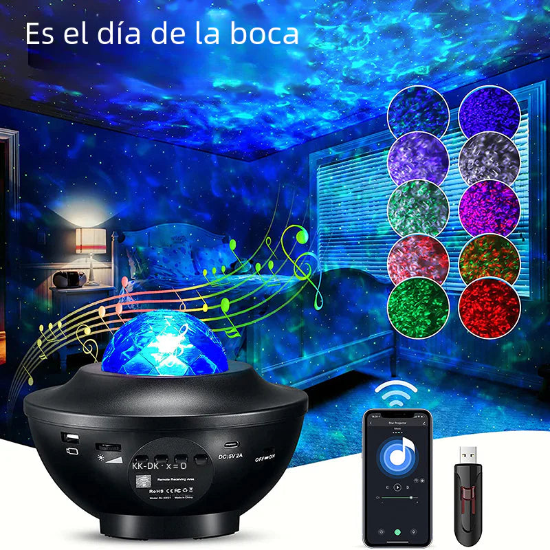 Bluetooth Music Rotating Star Projector Night Light