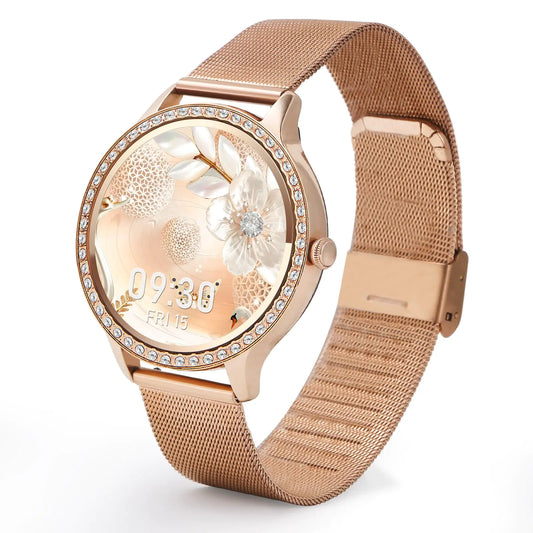 soinfo Smart Watch for Women with Answer/Make Call Bluetooth Smartwatch for Android iOS Phones Blood Pressure Watch Sport Fitness Watch Waterproof Activity Tracker with Heart Rate Sleep Monito